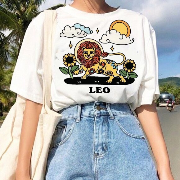 Tops - Leo July Birthday Zodiac Shirt, Zodiac Sign Shirts, Leo Sign Tee
